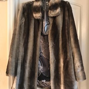 Dennis Basso women faux fur coat.